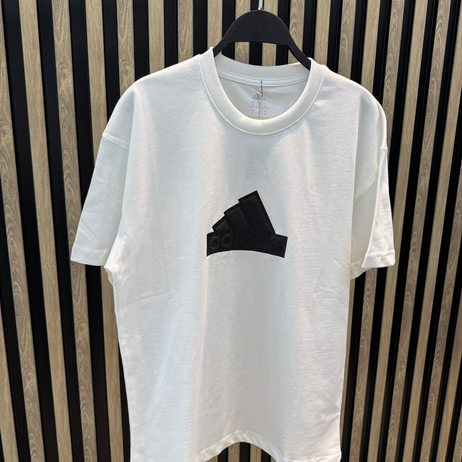 Beyaz siyah ADDS baskı tshirt
