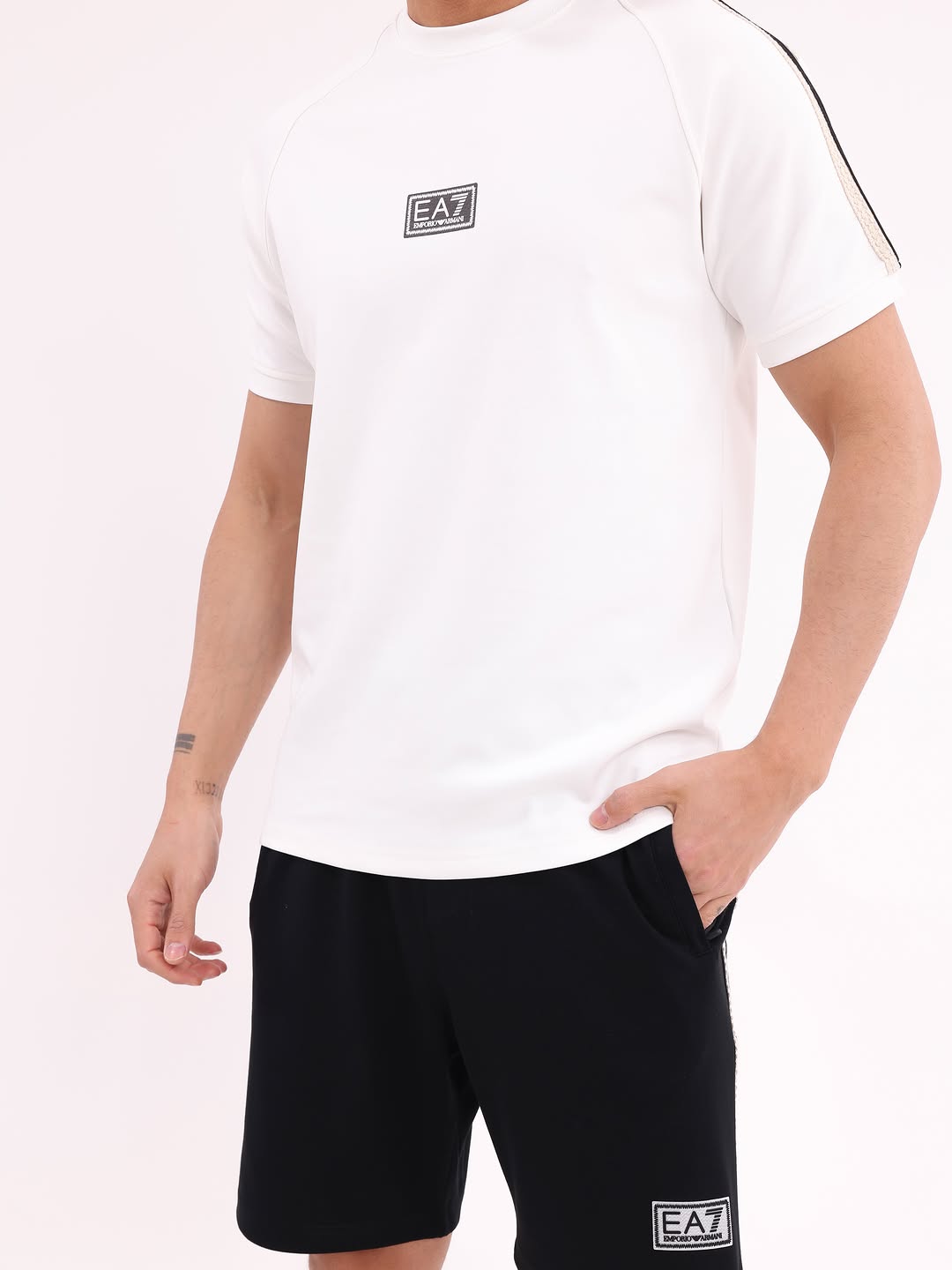 Erkek Beyaz Siyah Premium Spor Takım
